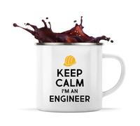 Otshirt Tasse Métal Keep Calm Engineer | 360 ml Mug Émaillé Métallique | Idée Cadeau Ingénieur Humour Science Technologie