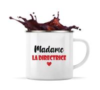 Otshirt Tasse Métal Madame la directrice | Mug | Idée Tasse Personnalisable en Métal Cadeau Anniversaire Camping Fête Original Famille Travail Départ Collègue Retraite Noël. (Rouge)
