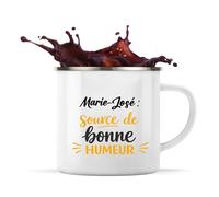 Otshirt Tasse Métal Marie-Jose - source de bonne humeur copie - Mug - Idée Tasse Personnalisable en Métal Cadeau Anniversaire Camping Fête Original Famille Travail Départ Collègue Retraite Noël.