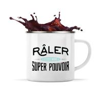 Otshirt Tasse Métal Râler c'est mon Super Pouvoir | 360 ml Mug Émaillé Métallique | Idée Cadeau Humour Drôle Marrant Beauf Original Anniversaire Fête