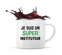 Otshirt Tasse Métal Un Super Instituteur 2 - Mug - Idée Tasse Personnalisable en Métal Cadeau Anniversaire Camping Fête Original Famille Travail Départ Collègue Retraite Noël.