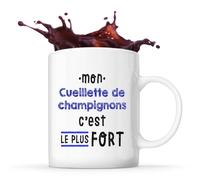Otshirt Tasse Mon Cueillette de champignons C'est le plus fort - Mug - Idée Tasse Personnalisable Cadeau Anniversaire Fête Original Famille Travail Départ Collègue Retraite Noël.