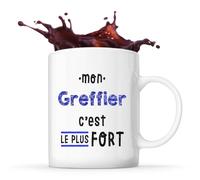 Otshirt Tasse Mon Greffier C'est le plus fort - Mug - Idée Tasse Personnalisable Cadeau Anniversaire Fête Original Famille Travail Départ Collègue Retraite Noël.