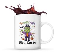 Otshirt Tasse Mon Monstre Préféré C'est Mon Bleu Russe - Mug - Idée Tasse Personnalisable Cadeau Anniversaire Fête Original Famille Travail Départ Collègue Retraite Noël.