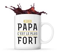 Otshirt Tasse Mon papa c’est le plus fort 10 | Mug | Idée Tasse Personnalisable Cadeau Anniversaire Fête Original Famille Travail Départ Collègue Retraite Noël.