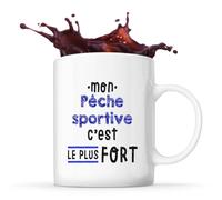 Otshirt Tasse Mon Peche sportive C'est le plus fort - Mug - Idée Tasse Personnalisable Cadeau Anniversaire Fête Original Famille Travail Départ Collègue Retraite Noël.