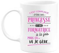 Otshirt Tasse princesse et formatrice | Mug Céramique 325ml, Imprimé en France, cadeau humour anniversaire original rigolo humoristique