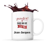 Otshirt Tasse Priorite N1 dans ma vie C'est mon Jean-Jacques - Mug - Idée Tasse Personnalisable Cadeau Anniversaire Fête Original Famille Travail Départ Collègue Retraite Noël.
