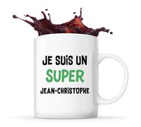 Otshirt Tasse Un Super Jean-Christophe 2 - Mug - Idée Cadeau Prénom Personnalisable Humour Anniversaire Fête Retraite Drôle Original Collègue