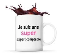 Otshirt Tasse Une Super Expert comptable 2 - Mug - Idée Cadeau Prénom Personnalisable Humour Anniversaire Fête Retraite Drôle Original Collègue