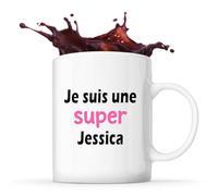 Otshirt Tasse Une Super Marie-Line 2 - Mug avec Anse Coeur - Idée Cadeau Prénom Personnalisable Humour Anniversaire Fête Retraite Drôle Original Collègue