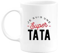 Otshirt Tasse une super tata | Mug Céramique 325ml, Imprimé en France, cadeau humour anniversaire original rigolo humoristique