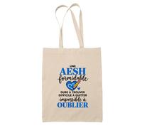 Otshirt Tote Bag Beige AESH Formidable | Sac Coton Fairtrade 10 L Anses 70 cm | Courses Bureau Plage Marché | Idée Cadeau Accompagnante D'Élève Maîtresse Noël Départ