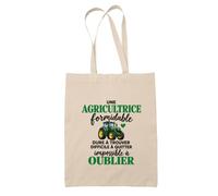 Otshirt Tote Bag Beige Agriculture Formidable | Sac Coton Fairtrade 10 L Anses 70 cm | Courses Bureau Plage Marché | Idée Cadeau Agricultrice Maîtresse Noël Départ