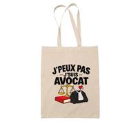 Otshirt Tote Bag Beige Avocat J'peux pas | Pour Lui | Sac Coton Fairtrade 10 L Anses 70 cm | Courses Bureau Plage Marché | Idée Cadeau Juriste Maîtresse Noël Départ