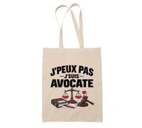 Otshirt Tote Bag Beige Avocate J'peux pas | Sac Coton Fairtrade 10 L Anses 70 cm | Courses Bureau Plage Marché | Idée Cadeau Juriste Maîtresse Noël Départ