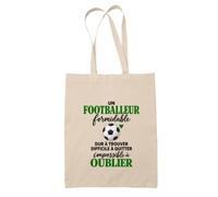 Otshirt Tote Bag Beige Football Formidable | Sac Coton Fairtrade 10 L Anses 70 cm | Courses Bureau Plage Marché | Idée Cadeau Footballeur Maîtresse Noël Départ