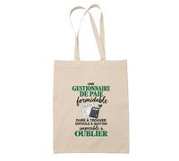 Otshirt Tote Bag Beige Gestionnaire de Paie Formidable | Sac Coton Fairtrade 10 L Anses 70 cm | Courses Bureau Plage Marché | Idée Cadeau Ressources Humaines Maîtresse Noël Départ
