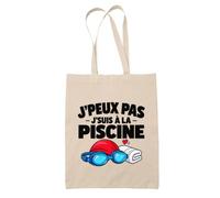 Otshirt Tote Bag Beige Natation J'peux pas | Sac Coton Fairtrade 10 L Anses 70 cm | Courses Bureau Plage Marché | Idée Cadeau Nageur Nageuse Maîtresse Noël Départ