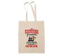 Otshirt Tote Bag Beige Pompier Volontaire Formidable | Sac Coton Fairtrade 10 L Anses 70 cm | Courses Bureau Plage Marché | Idée Cadeau Sapeuse-Pompière Maîtresse Noël Départ