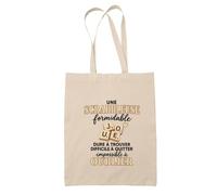 Otshirt Tote Bag Beige Scrabble Formidable | Sac Coton Fairtrade 10 L Anses 70 cm | Courses Bureau Plage Marché | Idée Cadeau Maîtresse Noël Départ