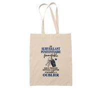 Otshirt Tote Bag Beige Surveillant Pénitentiaire Formidable | Sac Coton Fairtrade 10 L Anses 70 cm | Courses Bureau Plage Marché | Idée Cadeau Administration Pénitentiaire Maîtresse Noël Départ