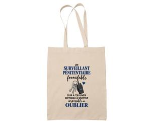 Otshirt Tote Bag Beige Surveillant Pénitentiaire Formidable | Sac Coton Fairtrade 10 L Anses 70 cm | Courses Bureau Plage Marché | Idée Cadeau Administration Pénitentiaire Maîtresse Noël Départ