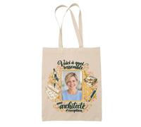 Otshirt Tote Bag Beige Voici à Quoi Ressemble une Architecte d'Exception Personnalisable avec Votre Photo | Sac Coton Fairtrade 10 L Anses 70 cm | Courses Bureau Plage Marché