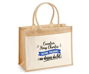 Otshirt Tote Bag Cavalier King Charles Depuis Toujours au Dessus du Lot - Tote Bag - Idée Sac en Toile Cadeau Anniversaire Fête Original Famille Travail Départ Collègue Retraite Noël.