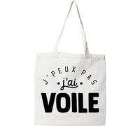 Otshirt Tote bag coton recyclé j'peux pas j'ai voile 2 | Imprimé en France, cadeau humour anniversaire original rigolo humoristique