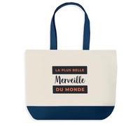 Otshirt Tote Bag La Plus Belle Merveille du Monde - Tote Bag - Idée Sac en Toile Cadeau Anniversaire Fête Original Famille Travail Départ Collègue Retraite Noël. - Bleu&Terracotta - 4