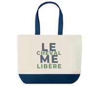 Otshirt Tote Bag Le Cheval Me Libere - Tote Bag - Idée Sac en Toile Cadeau Anniversaire Fête Original Famille Travail Départ Collègue Retraite Noël. - Gris&Vert - 1