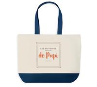 Otshirt Tote Bag Les Histoires de Papi - Tote Bag - Idée Sac en Toile Cadeau Anniversaire Fête Original Famille Travail Départ Collègue Retraite Noël. - Marron&Terracotta - 3