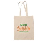 Otshirt Tote Bag Mon Cartable mon Aventure - Tote Bag - Idée Sac en Toile Cadeau Anniversaire Fête Original Famille Travail Départ Collègue Retraite Noël. - Vert&Orange - 2