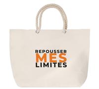 Otshirt Tote Bag Repousser mes Limites - Tote Bag - Idée Sac en Toile Cadeau Anniversaire Fête Original Famille Travail Départ Collègue Retraite Noël. - Noir&Orange - 1