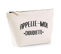Otshirt Trousse Appelle moi Chouquette | Pochette Toilette Maquillage | Idée Cadeau Surnom Humour Drôle Marrant Couple Amour Original Anniversaire