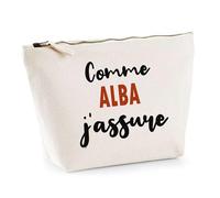 Otshirt Trousse comme Alba J'assure - Pouch - Idée Pochette Personnalisable Cadeau Anniversaire Fête Original Famille Travail Départ Collègue Retraite Noël.