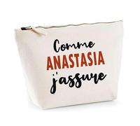 Otshirt Trousse comme Anastasia J'assure - Pouch - Idée Pochette Personnalisable Cadeau Anniversaire Fête Original Famille Travail Départ Collègue Retraite Noël.