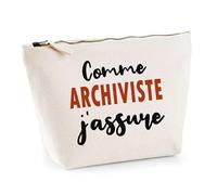 Otshirt Trousse comme Archiviste J'assure - Pouch - Idée Pochette Personnalisable Cadeau Anniversaire Fête Original Famille Travail Départ Collègue Retraite Noël.