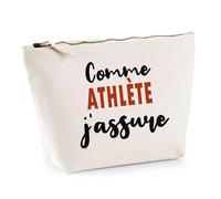 Otshirt Trousse comme Athlète J'assure - Pouch - Idée Pochette Personnalisable Cadeau Anniversaire Fête Original Famille Travail Départ Collègue Retraite Noël.