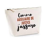 Otshirt Trousse comme Auxiliaire de Justice J'assure - Pouch - Idée Pochette Personnalisable Cadeau Anniversaire Fête Original Famille Travail Départ Collègue Retraite Noël.