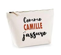 Otshirt Trousse comme Camille J'assure - Pouch - Idée Pochette Personnalisable Cadeau Anniversaire Fête Original Famille Travail Départ Collègue Retraite Noël.