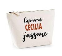 Otshirt Trousse comme Cécilia J'assure - Pouch - Idée Pochette Personnalisable Cadeau Anniversaire Fête Original Famille Travail Départ Collègue Retraite Noël.