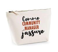 Otshirt Trousse comme Community Manager J'assure - Pouch - Idée Pochette Personnalisable Cadeau Anniversaire Fête Original Famille Travail Départ Collègue Retraite Noël.