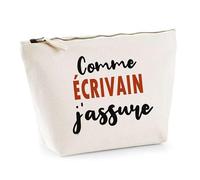 Otshirt Trousse comme Écrivain J'assure - Pouch - Idée Pochette Personnalisable Cadeau Anniversaire Fête Original Famille Travail Départ Collègue Retraite Noël.