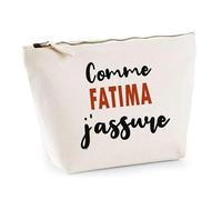 Otshirt Trousse comme Fatima J'assure - Pouch - Idée Pochette Personnalisable Cadeau Anniversaire Fête Original Famille Travail Départ Collègue Retraite Noël.