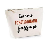 Otshirt Trousse comme Fonctionnaire J'assure - Pouch - Idée Pochette Personnalisable Cadeau Anniversaire Fête Original Famille Travail Départ Collègue Retraite Noël.