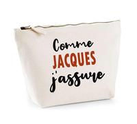 Otshirt Trousse comme Jacques J'assure - Pouch - Idée Pochette Personnalisable Cadeau Anniversaire Fête Original Famille Travail Départ Collègue Retraite Noël.