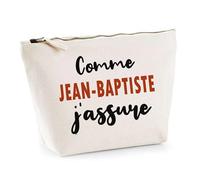 Otshirt Trousse comme Jean-Baptiste J'assure - Pouch - Idée Pochette Personnalisable Cadeau Anniversaire Fête Original Famille Travail Départ Collègue Retraite Noël.