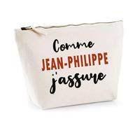 Otshirt Trousse comme Jean-Philippe J'assure - Pouch - Idée Pochette Personnalisable Cadeau Anniversaire Fête Original Famille Travail Départ Collègue Retraite Noël.